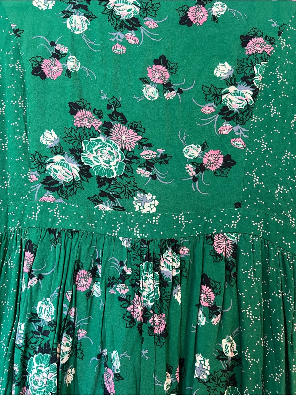 Modcloth Emerald Green Floral Tie-Neck Maxi Dress - Picture 9 of 9